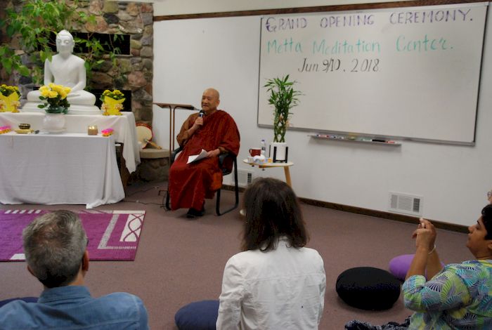 Bhante Kovida from Canada sharing the teachings at the Metta Meditation Center